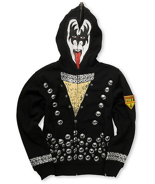 kiss zip up hoodie