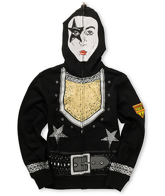 kiss zip up hoodie