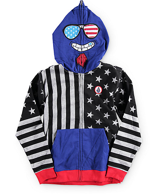 Boys Merry Kuh Full Zip Up Face Mask Hoodie Zumiez