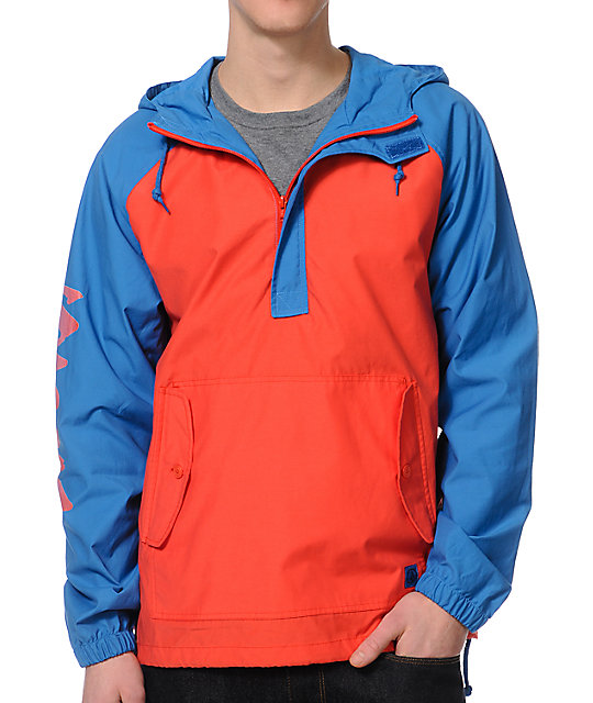 Broma Blue & Orange Anorak Windbreaker Jacket at Zumiez PDP