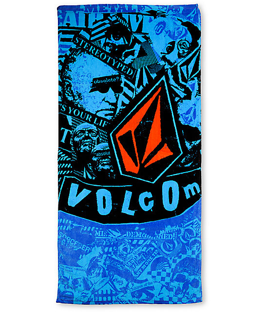 Collage Blue Beach Towel Zumiez
