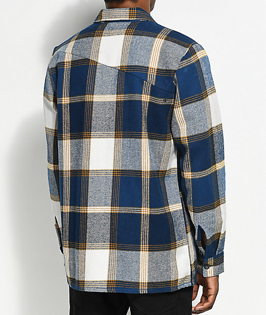 yellow navy flannel