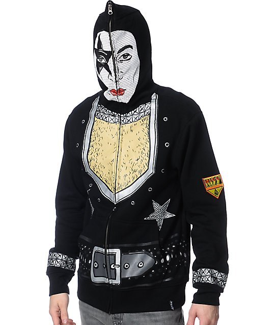 kiss zip up hoodie