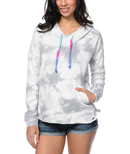 Volcom My Dream Dye Grey Tie Dye Pullover Hoodie at Zumiez : PDP