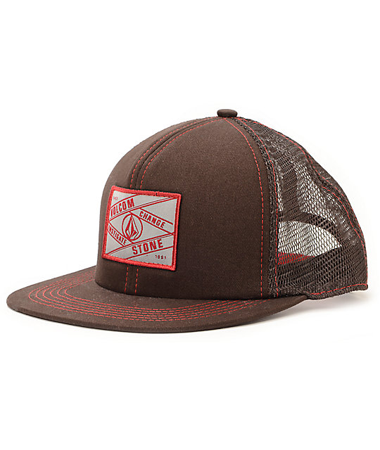 Volcom Patch Brown Trucker Hat 