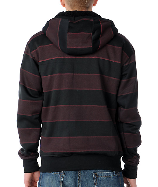 Pockito Black Stripe Hydro Sherpa Zip Tech Fleece Zumiez