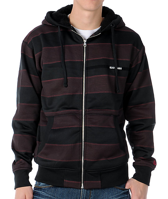 Pockito Black Stripe Hydro Sherpa Zip Tech Fleece Zumiez