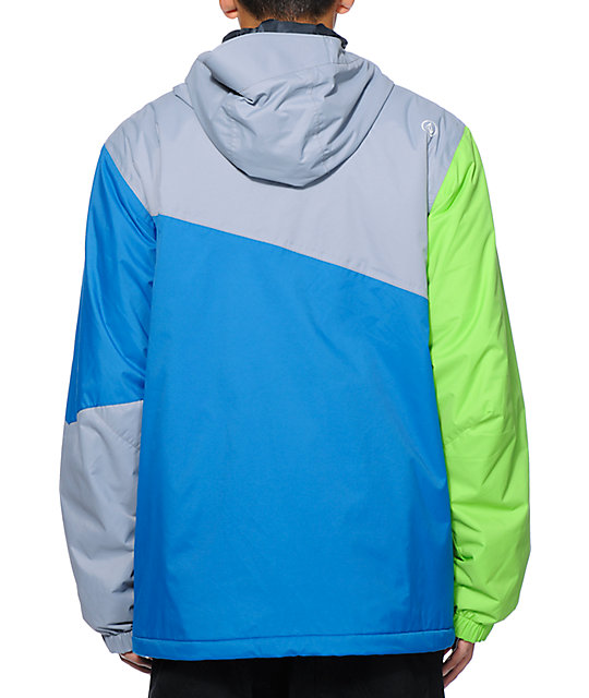 Profile Grey, Green & Blue 10K Snowboard Jacket Zumiez