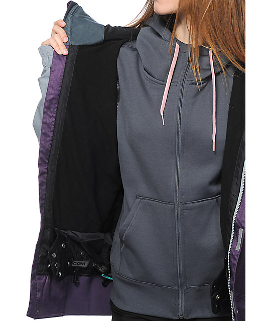 Stave Purple & Grey 10K Snowboard Jacket Zumiez