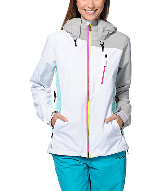 Stone White & Grey 10K Snowboard Jacket Zumiez