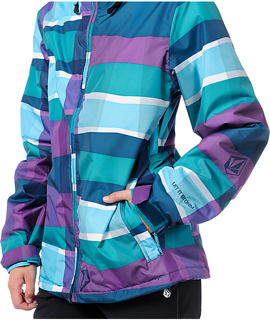 Threat 5k Blue & Purple Stripe Snowboard Jacket Zumiez