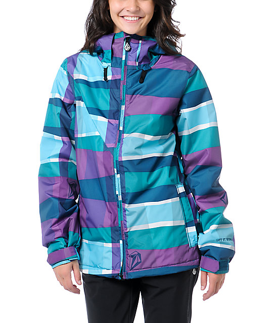 Threat 5k Blue & Purple Stripe Snowboard Jacket Zumiez