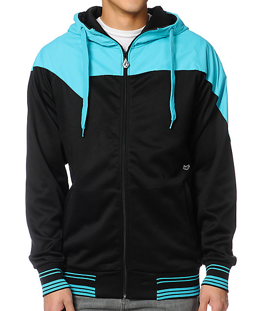 VLine Black & Cyan 2013 Zip Up Tech Fleece Jacket Zumiez