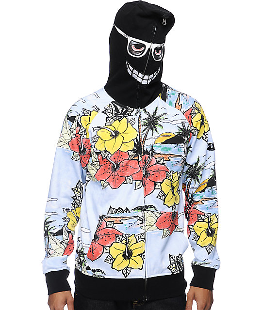Vacation Black Full Zip Face Mask Hoodie Zumiez
