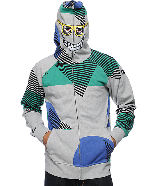 Vacation Grey Full Zip Face Mask Hoodie Zumiez
