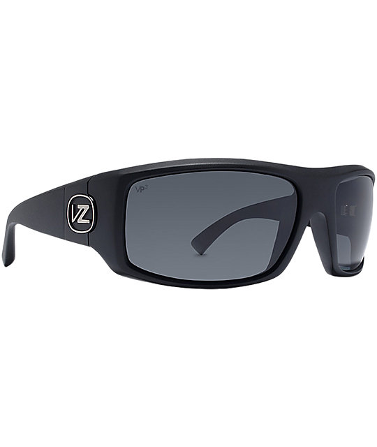 Von Zipper Clutch Black Satin VP3 Polarized Sunglasses Zumiez