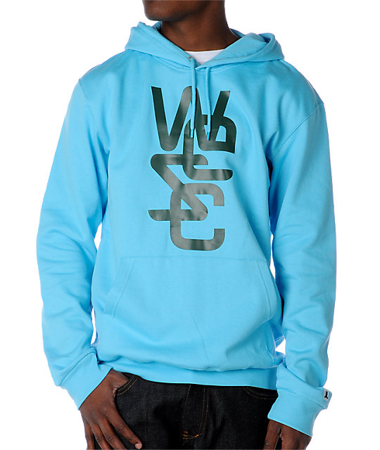 aqua rhinestone fringe hoodie