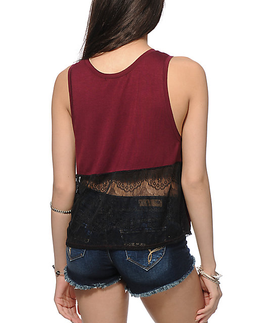 Skylar Lace Detail Tank Top Zumiez