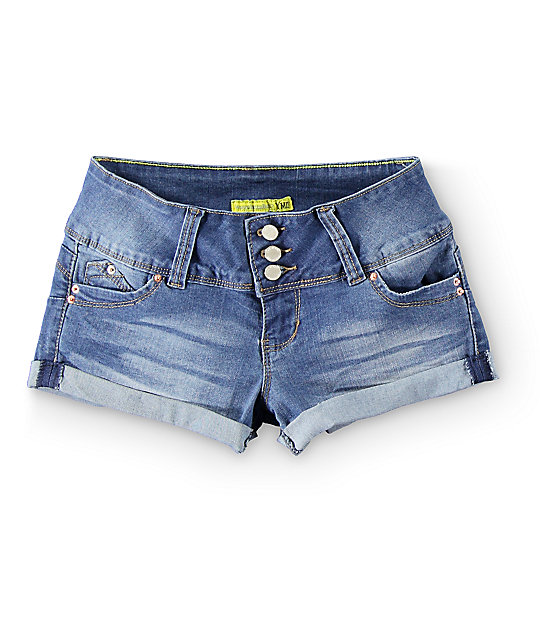 YMI WannaBettaButt Medium Wash Denim Shorts