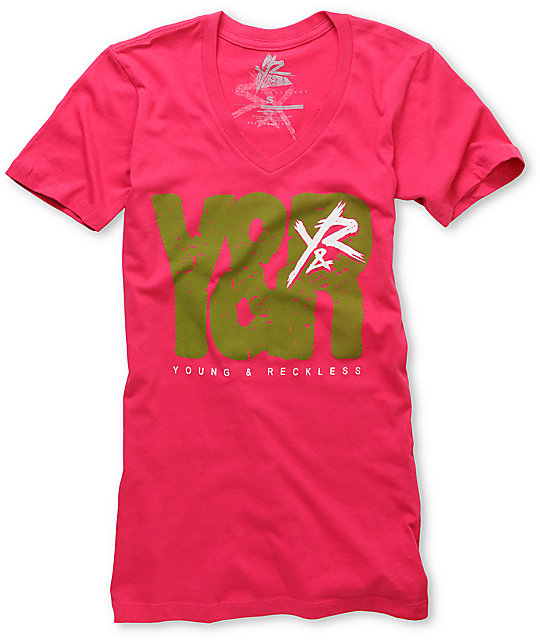 Young & Reckless Block Letter VNeck TShirt Zumiez