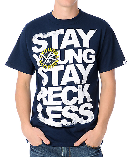 Young & Reckless Crest Patch Navy TShirt Zumiez