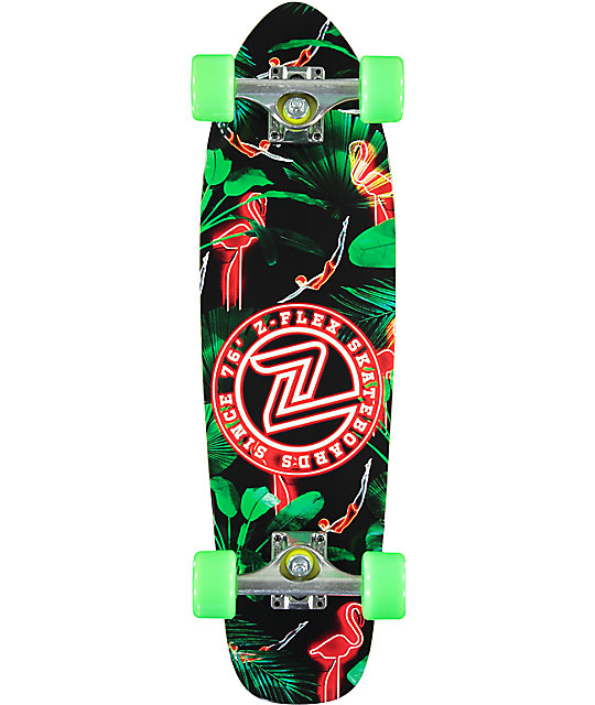 ZFlex Neon Flamingo 27.5" Cruiser Complete Skateboard Zumiez