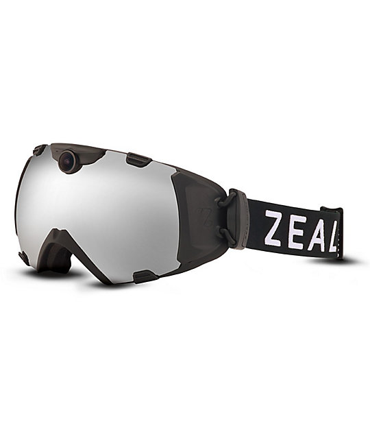 Zeal HD Camera 2014 Black & Metal Mirror Snowboard Goggles