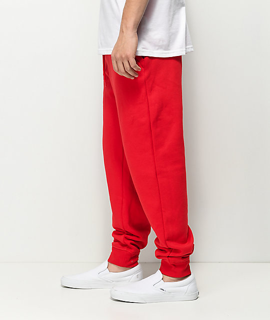 red fleece pants