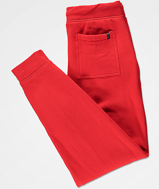 red fleece pants