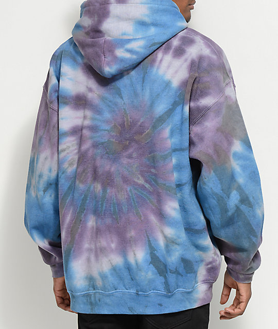 pink purple blue tie dye hoodie