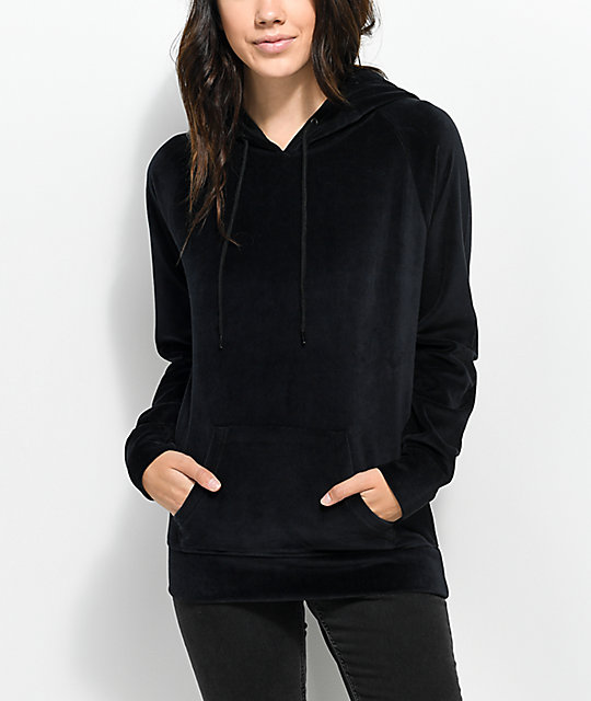 Zine Claud Black Velour Hoodie Zumiez.ca