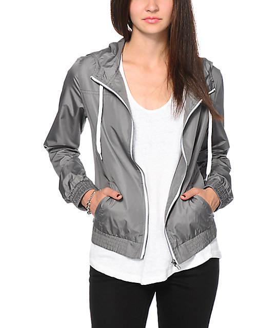 Zine Dark Grey Windbreaker Jacket Zumiez