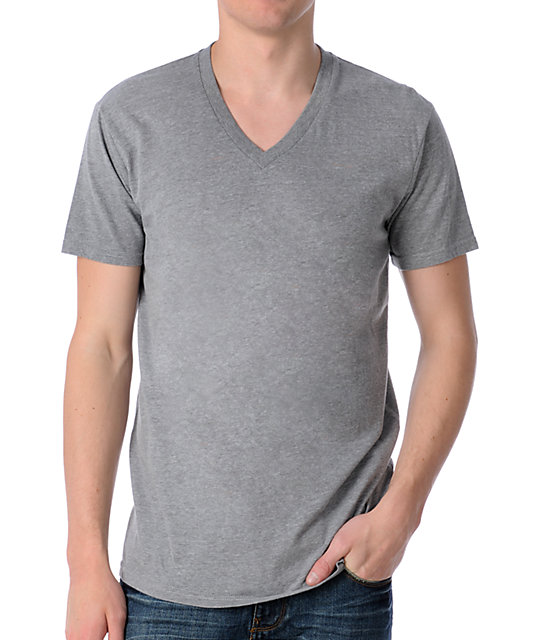 mens gray vneck tshirt