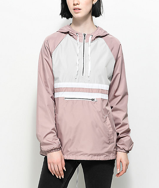 Zine Domino Mauve Pullover Windbreaker Jacket Zumiez