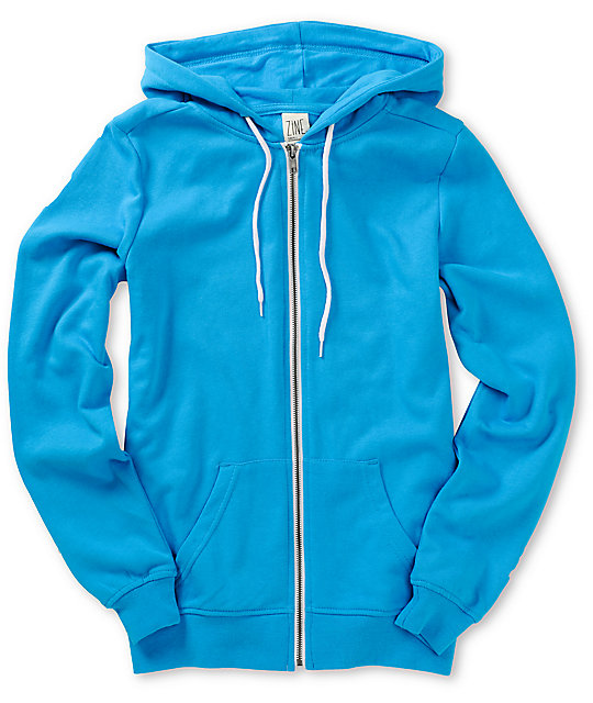 Zine Hawiian Ocean Blue Zip Up Hoodie Zumiez