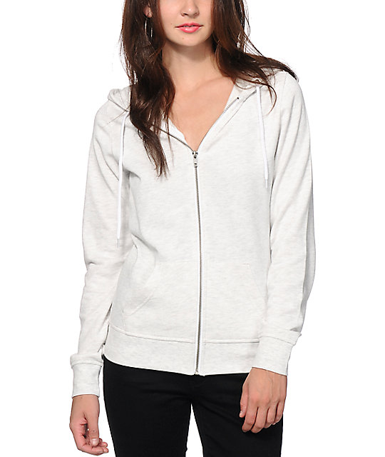 white zip up hoodie cheap