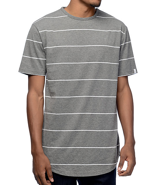 Zine Lifelong Grey & White Stripe Tall TShirt Zumiez