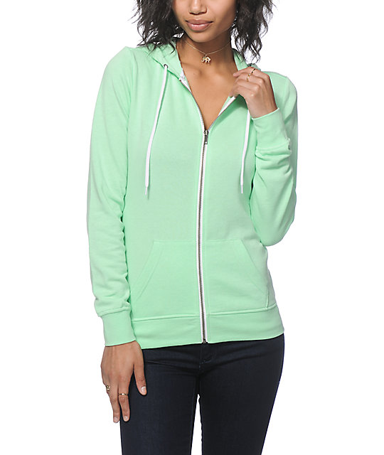 Zine Light Lime Zip Up Hoodie Zumiez