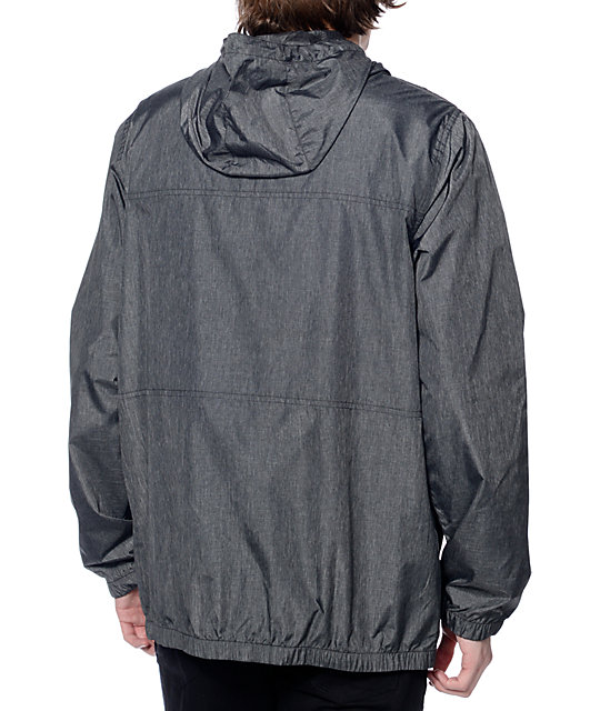 Zine Marathon Heather Charcoal Windbreaker Jacket Zumiez