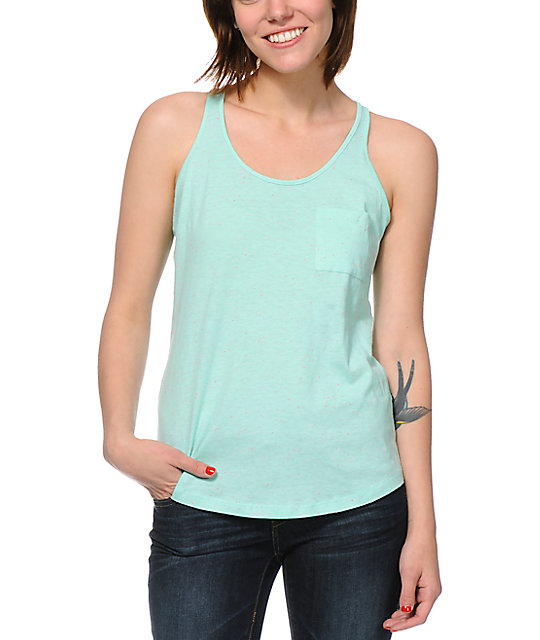 Zine Mint Confetti Tank Top Zumiez
