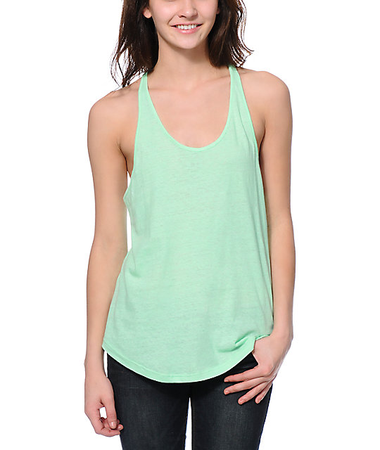 Zine Neon Mint Tank Top Zumiez