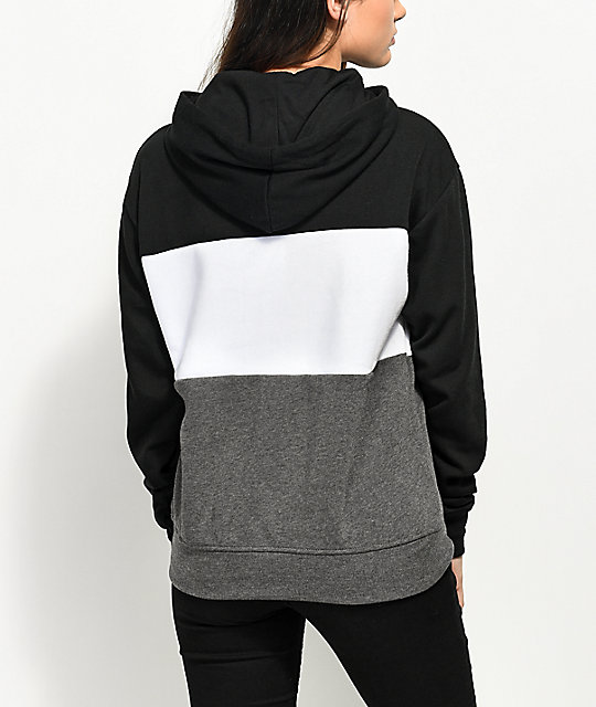 Zine Shenae Black & Grey Colorblock Hoodie Zumiez