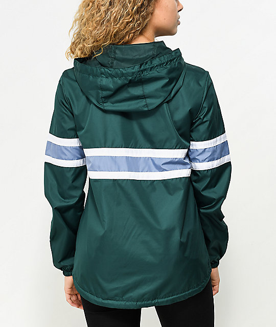 Zine Shiloh Dark Green Pullover Windbreaker Jacket Zumiez