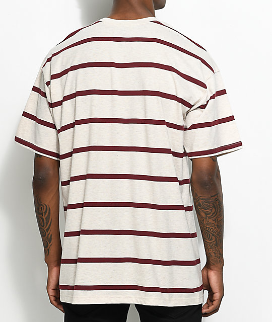 burgundy striped shirt