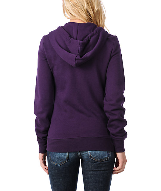 Zine Solid Purple Zip Up Hoodie Zumiez