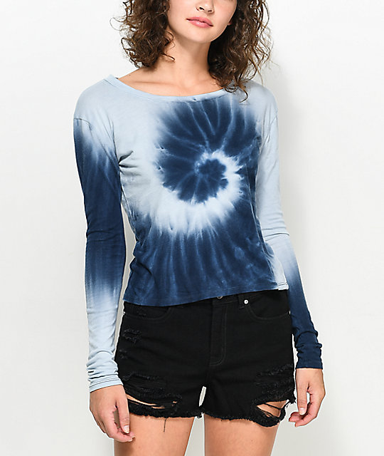 zine-tavelina-blue-spiral-tie-dye-long-sleeve-t-shirt-zumiez