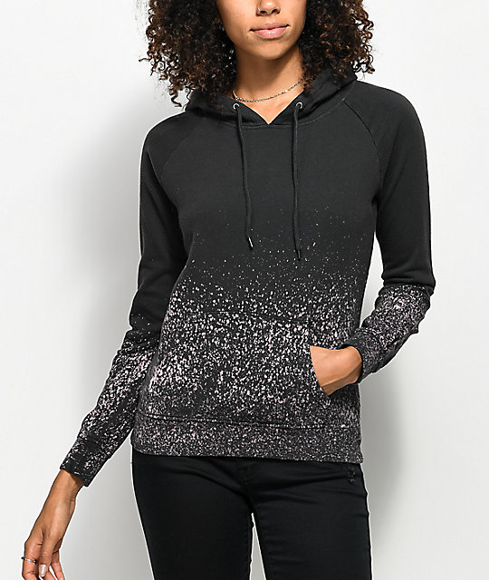 Zine Tera Bleach Spray Grey Hoodie Zumiez