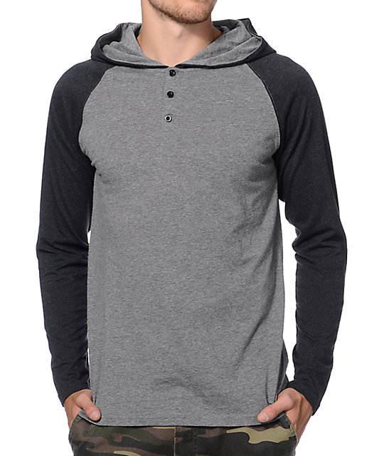 hooded baseball shirt