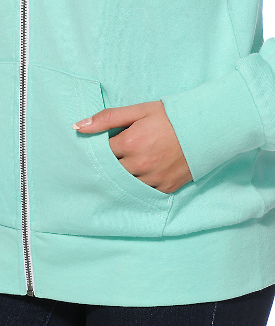 Zine Zeta Mint & Charcoal Zip Up Hoodie Zumiez
