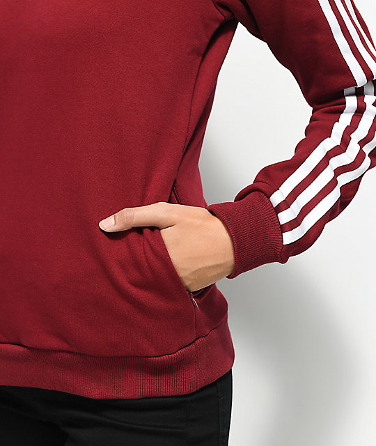 burgundy adidas zip up hoodie